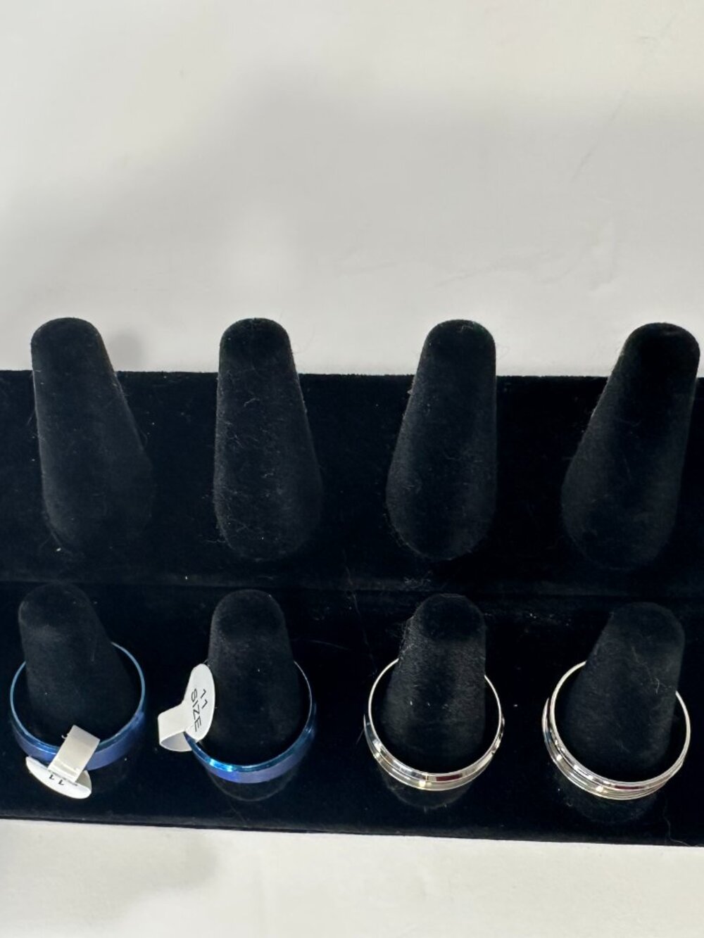 Men’s Stainless-Steel Silver (2) Rings & Blue (2) Ring - NWT